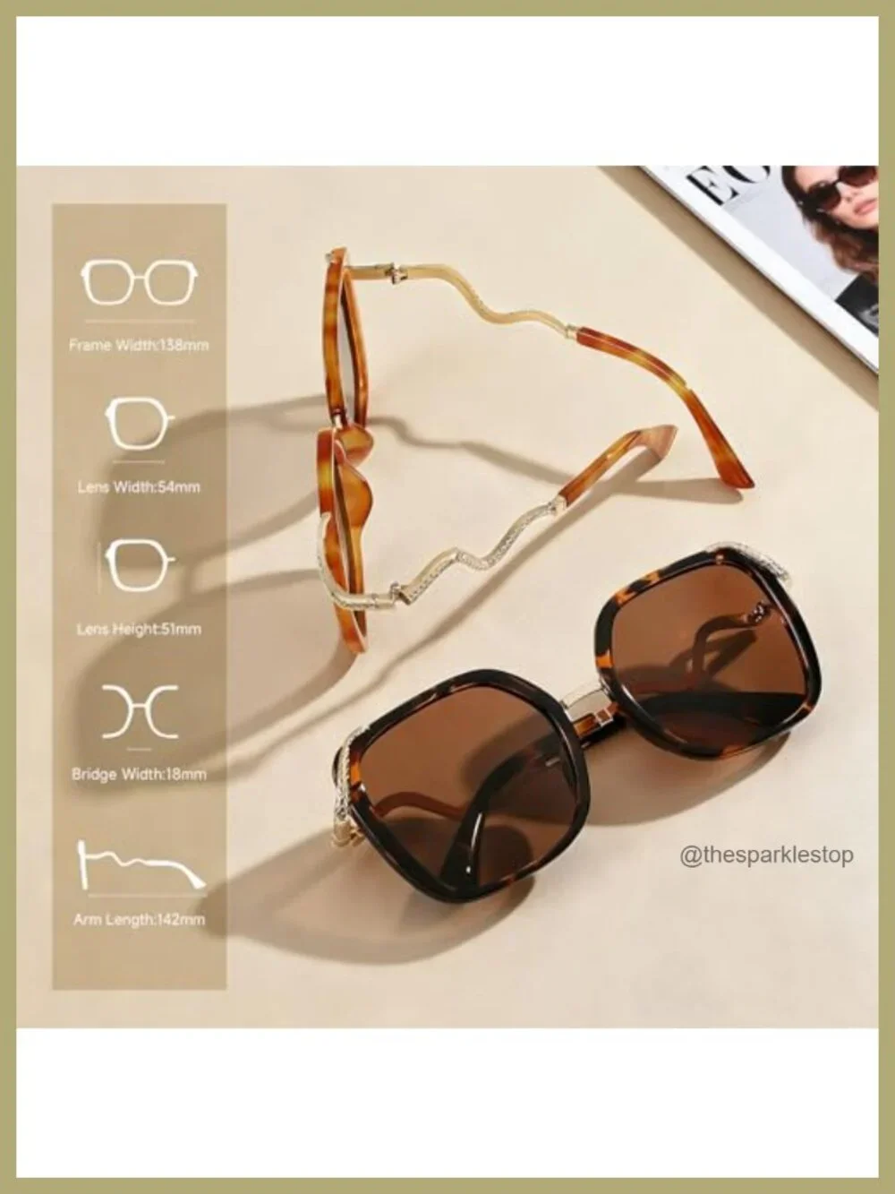 Polarized Oversized Square Sunglasses Women UV Protection Vintage Style